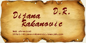 Dijana Rakanović vizit kartica